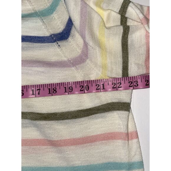 Talbots V Neck Rainbow Striped Knit Top 3/4 Sleeve Lightweight Blouse Sweater 1X - Picture 13 of 16